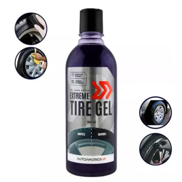 AUTOAMERICA EXTREME GEL TIRE PRETINHO PARA PNEUS 500ML
